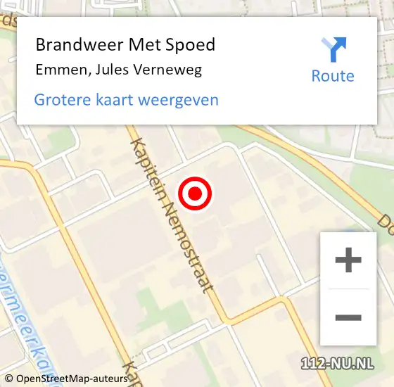 Locatie op kaart van de 112 melding: Brandweer Met Spoed Naar Emmen, Jules Verneweg op 1 februari 2023 14:05