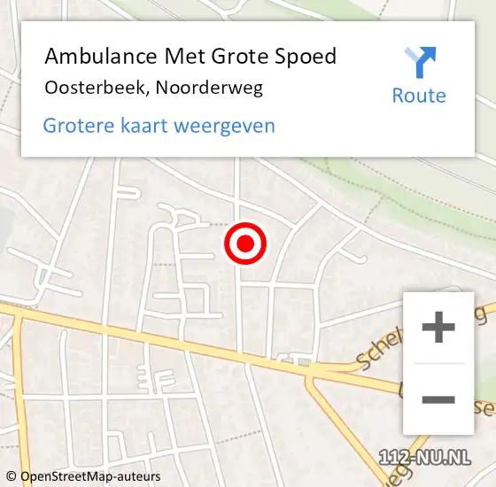 Locatie op kaart van de 112 melding: Ambulance Met Grote Spoed Naar Oosterbeek, Noorderweg op 1 februari 2023 14:31