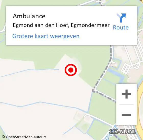 Locatie op kaart van de 112 melding: Ambulance Egmond aan den Hoef, Egmondermeer op 1 februari 2023 14:34