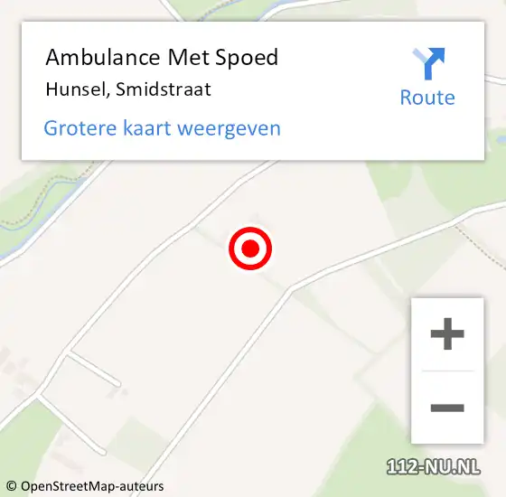Locatie op kaart van de 112 melding: Ambulance Met Spoed Naar Hunsel, Smidstraat op 1 februari 2023 15:08