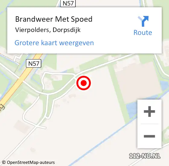 Locatie op kaart van de 112 melding: Brandweer Met Spoed Naar Vierpolders, Dorpsdijk op 1 februari 2023 16:00