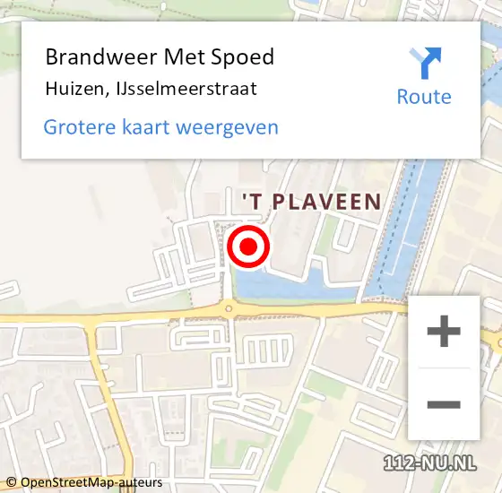 Locatie op kaart van de 112 melding: Brandweer Met Spoed Naar Huizen, IJsselmeerstraat op 1 februari 2023 16:47