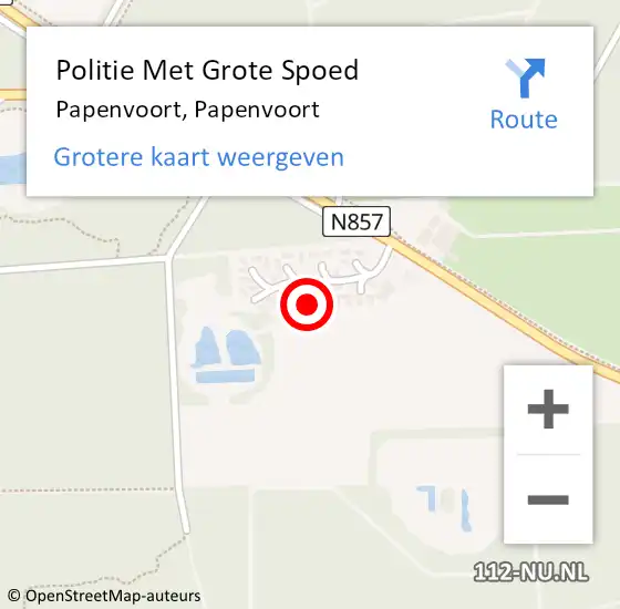 Locatie op kaart van de 112 melding: Politie Met Grote Spoed Naar Papenvoort, Papenvoort op 1 februari 2023 17:29