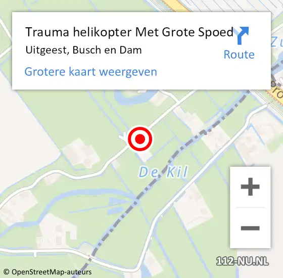 Locatie op kaart van de 112 melding: Trauma helikopter Met Grote Spoed Naar Uitgeest, Busch en Dam op 1 februari 2023 17:31