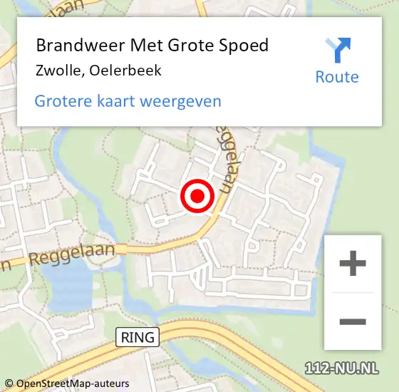 Locatie op kaart van de 112 melding: Brandweer Met Grote Spoed Naar Zwolle, Oelerbeek op 1 februari 2023 17:49