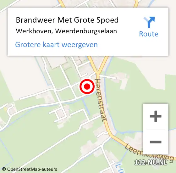 Locatie op kaart van de 112 melding: Brandweer Met Grote Spoed Naar Werkhoven, Weerdenburgselaan op 1 februari 2023 17:52