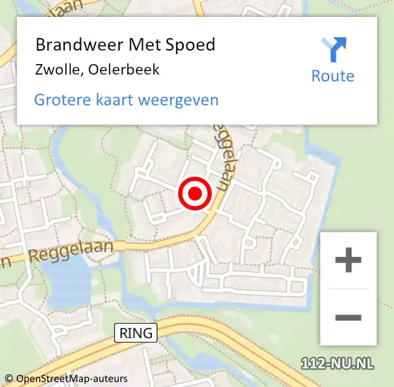 Locatie op kaart van de 112 melding: Brandweer Met Spoed Naar Zwolle, Oelerbeek op 1 februari 2023 17:52