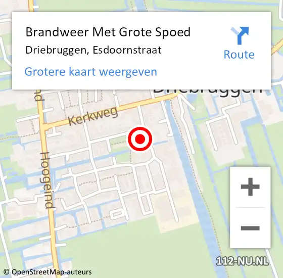 Locatie op kaart van de 112 melding: Brandweer Met Grote Spoed Naar Driebruggen, Esdoornstraat op 1 februari 2023 18:35