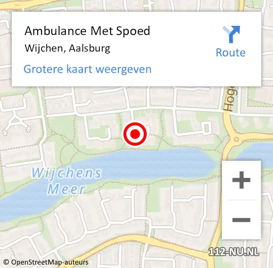 Locatie op kaart van de 112 melding: Ambulance Met Spoed Naar Wijchen, Aalsburg op 1 februari 2023 19:06