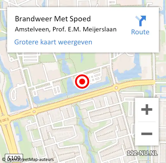 Locatie op kaart van de 112 melding: Brandweer Met Spoed Naar Amstelveen, Prof. E.M. Meijerslaan op 1 februari 2023 19:47