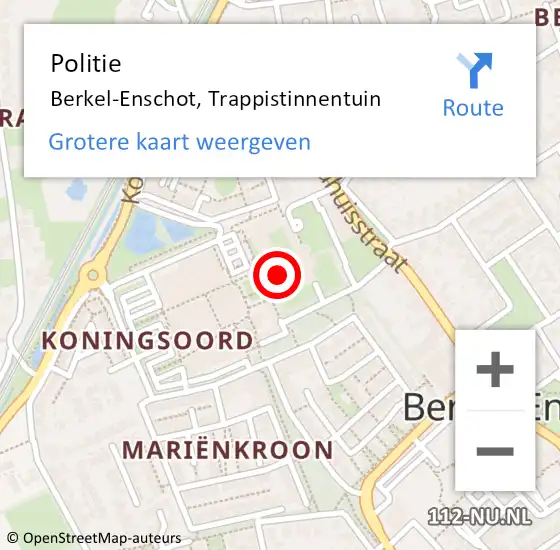 Locatie op kaart van de 112 melding: Politie Berkel-Enschot, Trappistinnentuin op 1 februari 2023 20:00