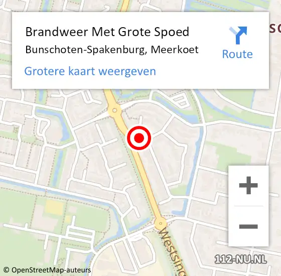 Locatie op kaart van de 112 melding: Brandweer Met Grote Spoed Naar Bunschoten-Spakenburg, Meerkoet op 1 februari 2023 20:13