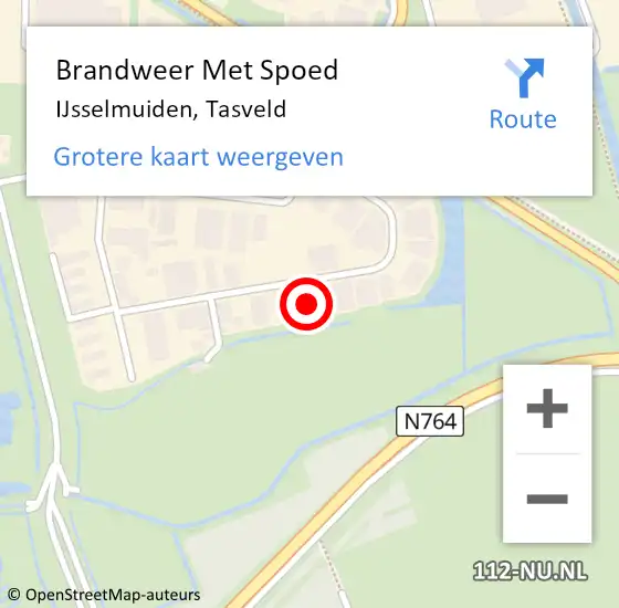 Locatie op kaart van de 112 melding: Brandweer Met Spoed Naar IJsselmuiden, Tasveld op 1 februari 2023 20:17