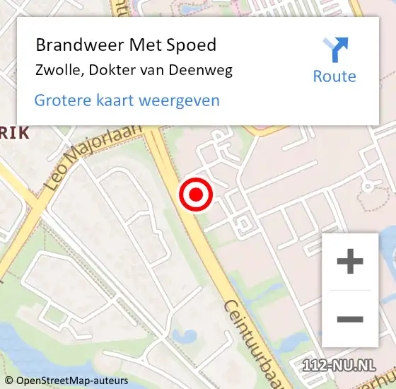 Locatie op kaart van de 112 melding: Brandweer Met Spoed Naar Zwolle, Dokter van Deenweg op 1 februari 2023 20:34