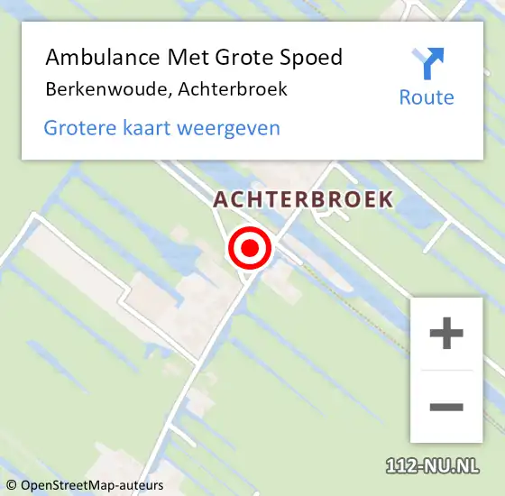 Locatie op kaart van de 112 melding: Ambulance Met Grote Spoed Naar Berkenwoude, Achterbroek op 1 februari 2023 23:18