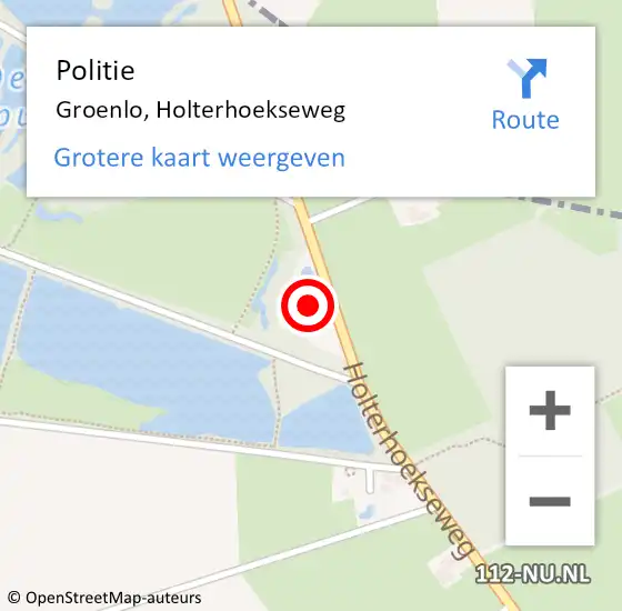 Locatie op kaart van de 112 melding: Politie Groenlo, Holterhoekseweg op 1 februari 2023 23:55