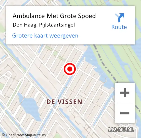 Locatie op kaart van de 112 melding: Ambulance Met Grote Spoed Naar Den Haag, Pijlstaartsingel op 2 februari 2023 03:43