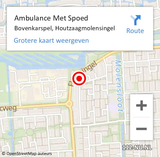 Locatie op kaart van de 112 melding: Ambulance Met Spoed Naar Bovenkarspel, Houtzaagmolensingel op 2 februari 2023 05:34