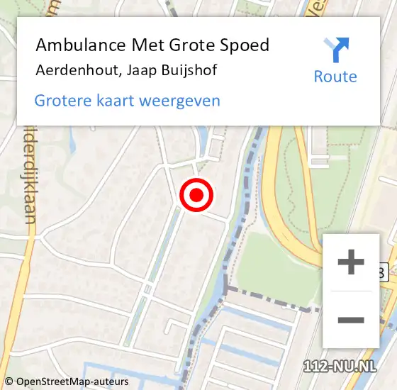 Locatie op kaart van de 112 melding: Ambulance Met Grote Spoed Naar Aerdenhout, Jaap Buijshof op 2 februari 2023 06:07