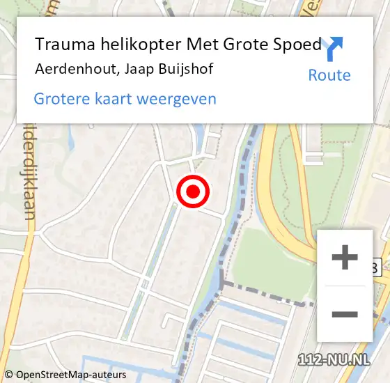 Locatie op kaart van de 112 melding: Trauma helikopter Met Grote Spoed Naar Aerdenhout, Jaap Buijshof op 2 februari 2023 06:19