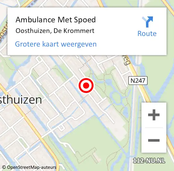 Locatie op kaart van de 112 melding: Ambulance Met Spoed Naar Oosthuizen, De Krommert op 2 februari 2023 06:44