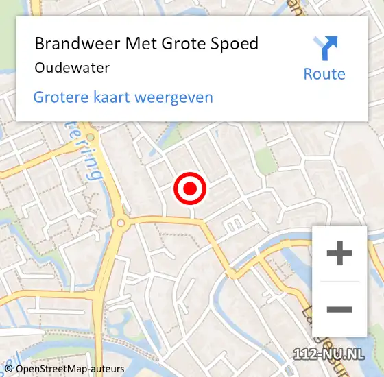 Locatie op kaart van de 112 melding: Brandweer Met Grote Spoed Naar Oudewater op 2 februari 2023 07:58