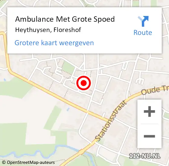 Locatie op kaart van de 112 melding: Ambulance Met Grote Spoed Naar Heythuysen, Floreshof op 2 februari 2023 08:06