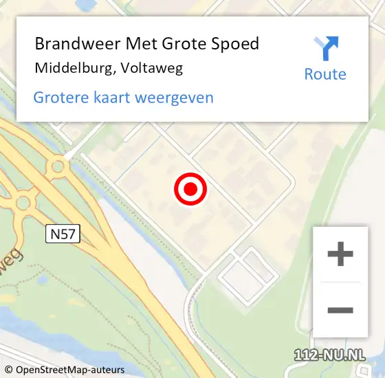 Locatie op kaart van de 112 melding: Brandweer Met Grote Spoed Naar Middelburg, Voltaweg op 2 februari 2023 08:10