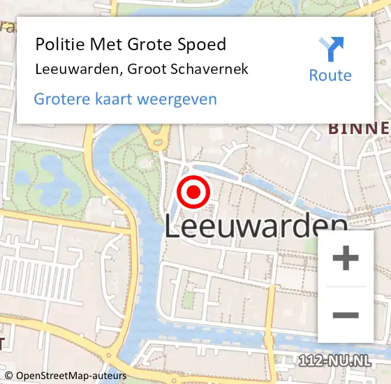 Locatie op kaart van de 112 melding: Politie Met Grote Spoed Naar Leeuwarden, Groot Schavernek op 2 februari 2023 08:19