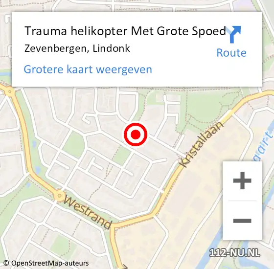 Locatie op kaart van de 112 melding: Trauma helikopter Met Grote Spoed Naar Zevenbergen, Lindonk op 2 februari 2023 09:04