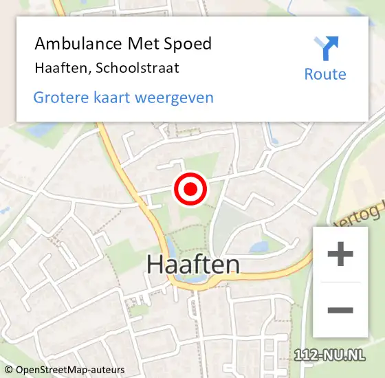 Locatie op kaart van de 112 melding: Ambulance Met Spoed Naar Haaften, Schoolstraat op 2 februari 2023 09:40