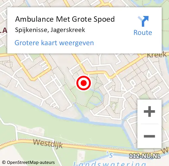 Locatie op kaart van de 112 melding: Ambulance Met Grote Spoed Naar Spijkenisse, Jagerskreek op 2 februari 2023 09:47
