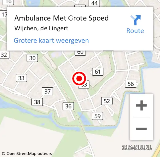 Locatie op kaart van de 112 melding: Ambulance Met Grote Spoed Naar Wijchen, de Lingert op 2 februari 2023 09:57