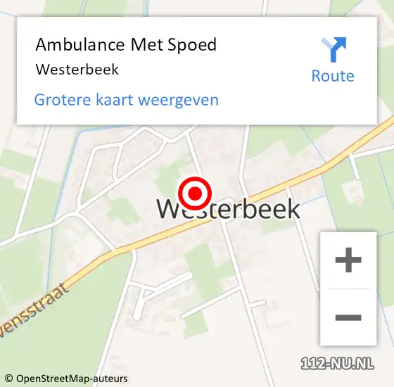Locatie op kaart van de 112 melding: Ambulance Met Spoed Naar Westerbeek op 2 februari 2023 10:24
