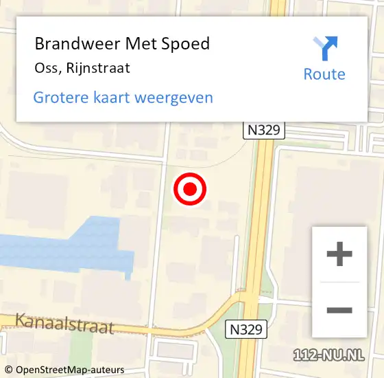 Locatie op kaart van de 112 melding: Brandweer Met Spoed Naar Oss, Rijnstraat op 2 februari 2023 10:58