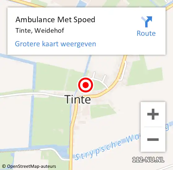 Locatie op kaart van de 112 melding: Ambulance Met Spoed Naar Tinte, Weidehof op 2 februari 2023 11:12