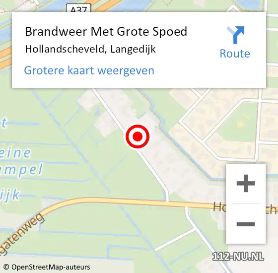 Locatie op kaart van de 112 melding: Brandweer Met Grote Spoed Naar Hollandscheveld, Langedijk op 2 februari 2023 11:26