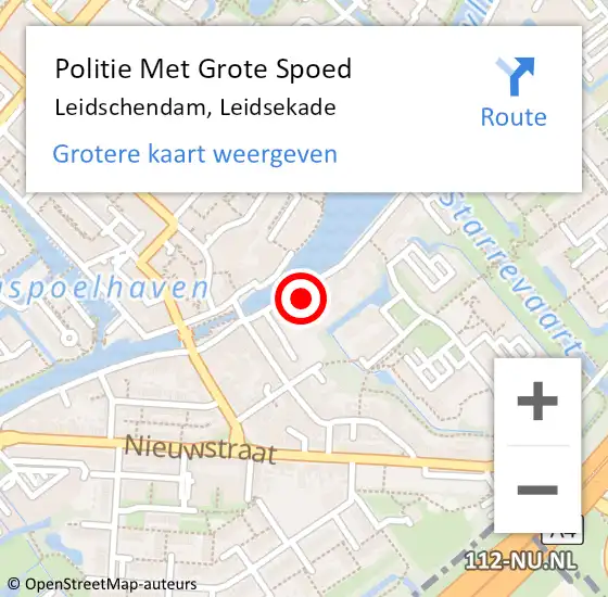 Locatie op kaart van de 112 melding: Politie Met Grote Spoed Naar Leidschendam, Leidsekade op 2 februari 2023 11:50