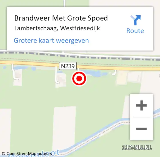 Locatie op kaart van de 112 melding: Brandweer Met Grote Spoed Naar Lambertschaag, Westfriesedijk op 2 februari 2023 12:48