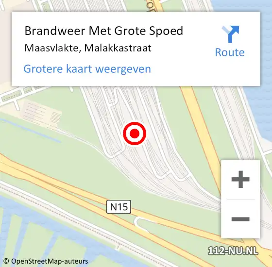 Locatie op kaart van de 112 melding: Brandweer Met Grote Spoed Naar Maasvlakte, Malakkastraat op 2 februari 2023 13:44