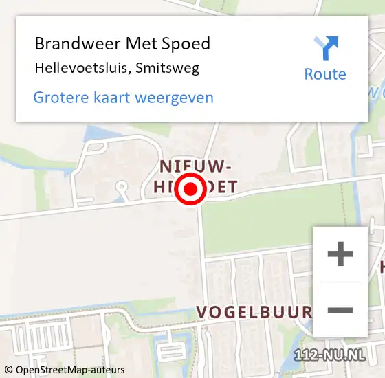 Locatie op kaart van de 112 melding: Brandweer Met Spoed Naar Hellevoetsluis, Smitsweg op 2 februari 2023 14:04