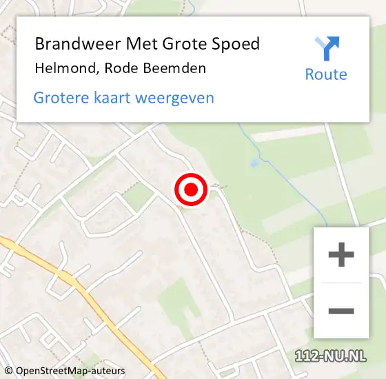 Locatie op kaart van de 112 melding: Brandweer Met Grote Spoed Naar Helmond, Rode Beemden op 2 februari 2023 14:33