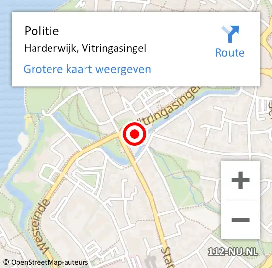 Locatie op kaart van de 112 melding: Politie Harderwijk, Vitringasingel op 2 februari 2023 15:24