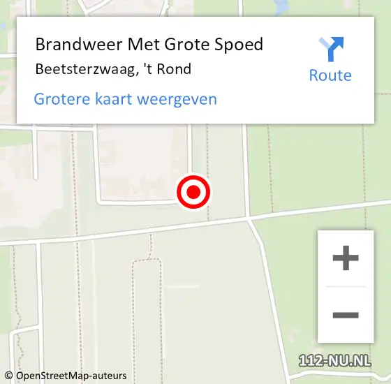 Locatie op kaart van de 112 melding: Brandweer Met Grote Spoed Naar Beetsterzwaag, 't Rond op 2 februari 2023 16:21