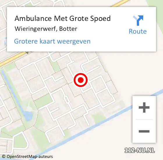 Locatie op kaart van de 112 melding: Ambulance Met Grote Spoed Naar Wieringerwerf, Botter op 2 februari 2023 16:39