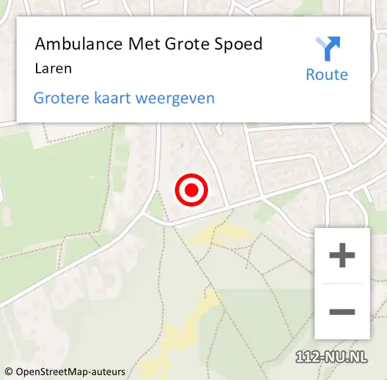 Locatie op kaart van de 112 melding: Ambulance Met Grote Spoed Naar Laren op 2 februari 2023 18:21