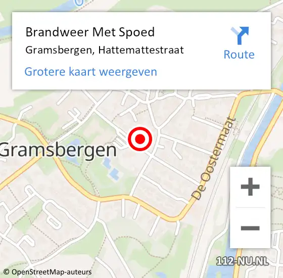 Locatie op kaart van de 112 melding: Brandweer Met Spoed Naar Gramsbergen, Hattemattestraat op 2 februari 2023 19:10