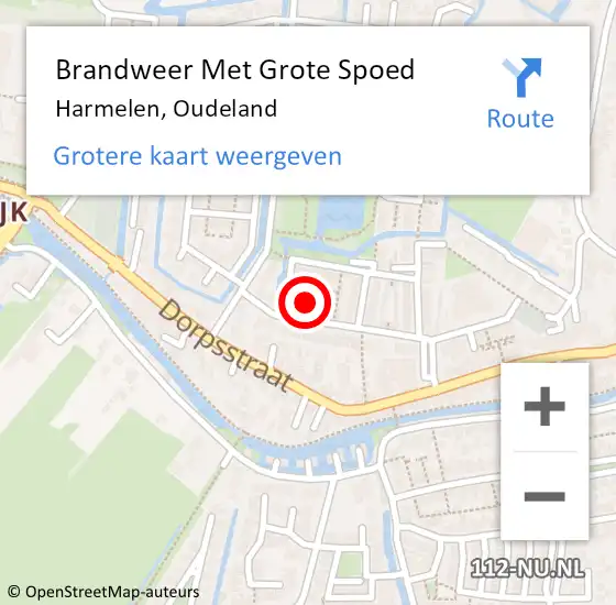 Locatie op kaart van de 112 melding: Brandweer Met Grote Spoed Naar Harmelen, Oudeland op 2 februari 2023 21:10