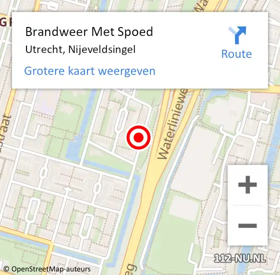 Locatie op kaart van de 112 melding: Brandweer Met Spoed Naar Utrecht, Nijeveldsingel op 2 februari 2023 23:39