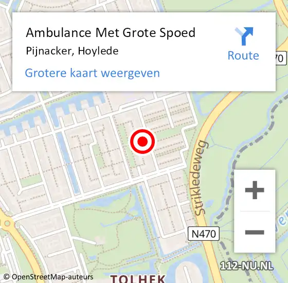 Locatie op kaart van de 112 melding: Ambulance Met Grote Spoed Naar Pijnacker, Hoylede op 3 februari 2023 00:13